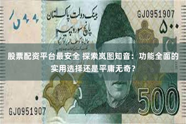 股票配资平台最安全 探索岚图知音：功能全面的实用选择还是平庸无奇？