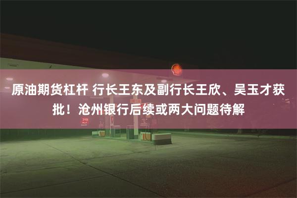 原油期货杠杆 行长王东及副行长王欣、吴玉才获批！沧州银行后续或两大问题待解