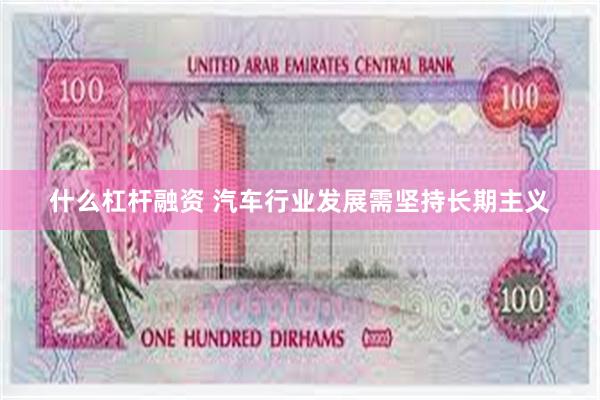 什么杠杆融资 汽车行业发展需坚持长期主义